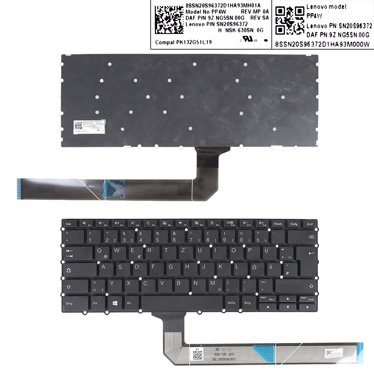 Picture of New Replacement Laptop Keyboard For LENOVO 14W GEN 1 BLACK（Without FRAME，win8） GR Layout